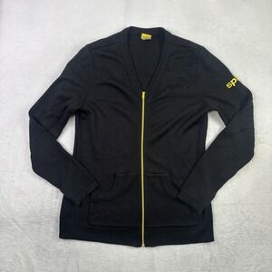 Spirit Airlines Black Full Zip Long Sleeve Sweater Knit Women's Medium Uniform
